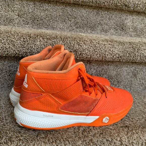 Adidas Men's 773 Bounce Orange Derrick Rose Basketball High Tops. - Picture 4 of 14